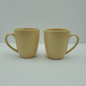 Sango Contempo Cream Mugs 4627 Yellowish Beige Embossed Cups